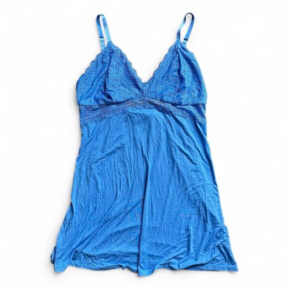 Soma Cool Nights Lace Trim Chemise XL Coquette Lingerie Sleep Dress - Picture 2 of 5